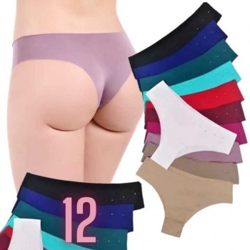 Calcinha tanga Sem costura Kit Com 12 corte a laser Isa lingerie