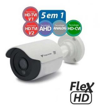 Câmera de Segurança Bullet Flex 1MP HD, IR 25m CB128P, Tecvoz, Branco