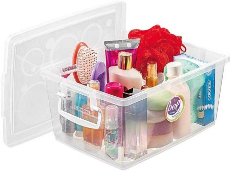 Conjunto de 3 Organizadores Plásticos, Linha bel, 7.5L, 15L e 30L, Cor Cristal, Ordene