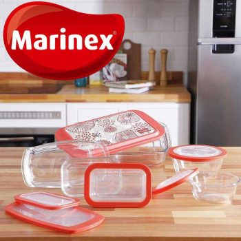 Conjunto de Assadeiras de Vidro Com Tampa 6 peças Prática Marinex