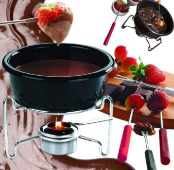 Conjunto de para Fondue de Chocolate 7 Peças, Brinox, Preto