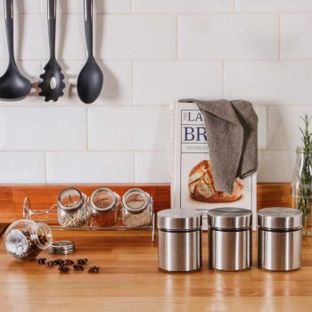Conjunto de Porta Mantimentos e Condimentos Inox 7 peças - La Cuisine