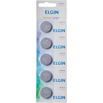 Elgin CR2032, Bateria de Litio 3V, Blister com 5 Baterias