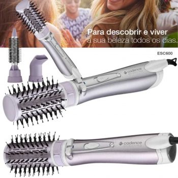 Escova Rotativa Cadence Real Beauty ESC600 Pro 4 em 1 Prata Bivolt