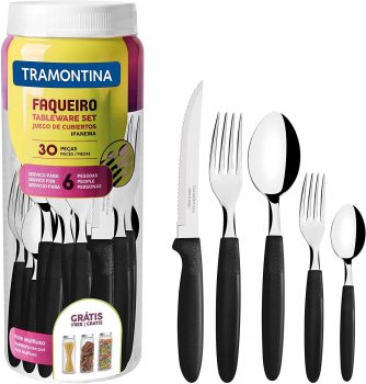 FAQUEIRO INOX 30PC IPANEMA PRETO