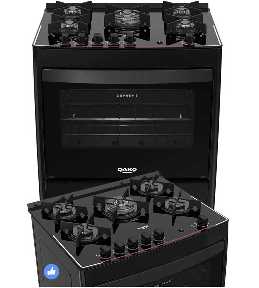 Fogão 5 Bocas Dako Supreme Glass