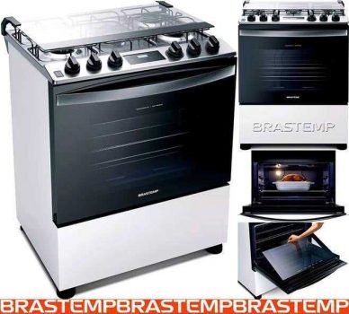 Fogão Brastemp 5 Bocas Branco Com Turbo Chama E Touch Timer - BFS5PCB - BIVOL