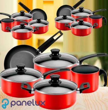 Jogo de Panelas Panelux Magnific Alumínio 5 Peças Antiaderente Vermelho