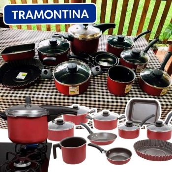 Jogo de Panelas Tramontina Antiaderente Alumínio - Vermelho 10 Peças Turim + Panela de Pressão 4,5L