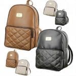 Kit 2 Bolsas Feminina Mochila Couro Moda Atacado Varejo Leve2 Pague1 Faculdade Escola Preto Marrom