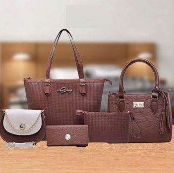 Kit 3 Bolsas Feminina Grande + Media + Baú