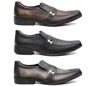 Kit 3 Pares Sapato Social Masculino Em Couro