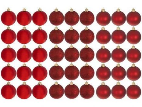 Kit Bola de Natal Vermelha NATAL073 Casambiente - 6cm 45 Unidades