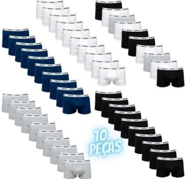 Kit Cueca Boxer Part.B Soft 10 Peças
