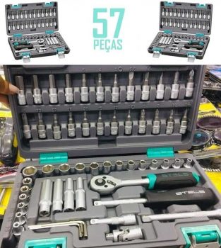 Kit Ferramentas Stels 57 Peças - 14101 com Catraca