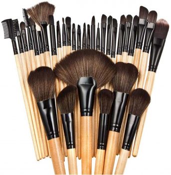 Kit pincel de maquiagem com 32 peças e estojo