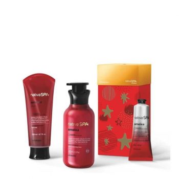 Kit Presente Natal Nativa Spa Ameixa: Loção Desodorante Hidratante 400ml + Sabonete Líquido 200ml + Creme para Mãos 75g