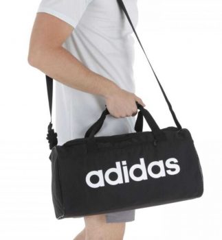 Mala Adidas Linear Duffel – Preto e Branco