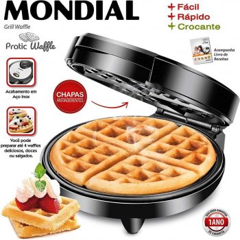 Máquina de Waffle Mondial Waffle Maker GW 01 - Preta