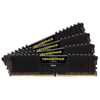 Memória Corsair Vengeance LPX 16GB (4x4GB) 2400Mhz DDR4 C14 Black - CMK16GX4M4A2400C14
