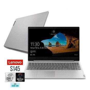 Notebook Lenovo Ultrafino ideapad S145 i7 - 1065G7 8GB 256GB SSD Placa de Vídeo Intel® Iris Plus Windows 10 15.6" Full HD, Prata