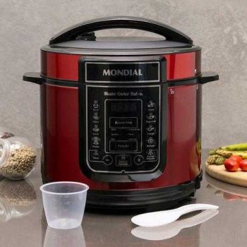 Panela de Pressão Elétrica Mondial, Master Cooker Red - 5L, 127V, 900W - PE-39