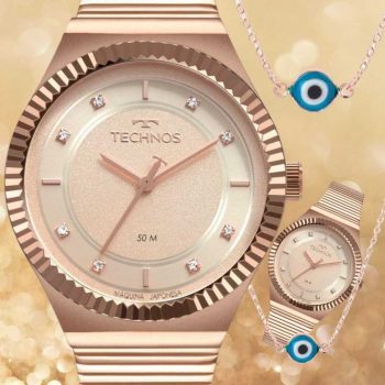 Relógio Feminino Technos Analógico Style - 2035MRV/K4T Rosê com Acessório