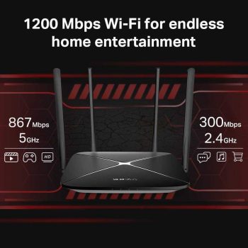 Roteador Wir Db 2.4/5ghz Gigabit Ac1200 Ac12g, Mercusys