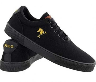 Sapatênis Polo Joy Tamanhos Especiais Números Grandes Preto com Amarelo
