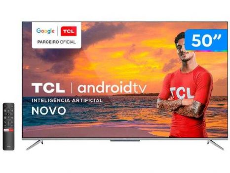 Smart TV 4K UHD LED 50” TCL 50P715 Android Wi-Fi - Bluetooth 3 HDMI 2 USB