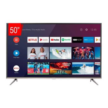 Smart TV Led 50" Semp SK8300 4K HDR Android Wi-Fi 3 HDMI 2 USB Controle Remoto com atalhos Chromecast Integrado