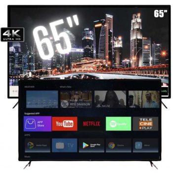 Smart TV LED 65' HQ HQSTV65NY Ultra HD 4K Netflix Youtube 3 HDMI 2 USB Wi-Fi
