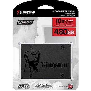 SSD Kingston 2.5" 480GB A400 SATA III Leitura: 500MBs / Gravação: 450MBs - SA400S37/480G