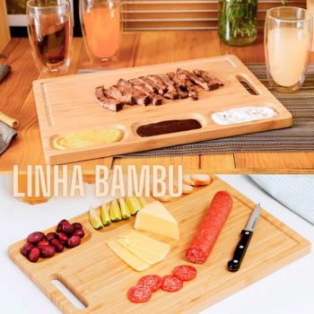 Tábua de Corte Frente e Verso 40x30cm - La Cuisine Linha Bambu