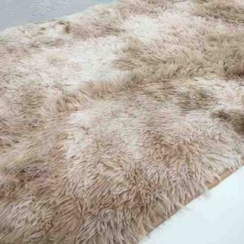 Tapete Para Sala Quarto Peludo Felpudo Fofinho Macio Cor Bege 100x140cm Bege