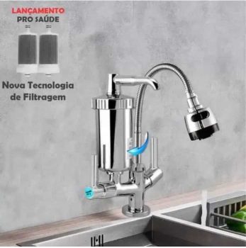 Torneira Metal Inox Filtro Gourmet Pia Mesa Cozinha Bancada - Metais E Cia