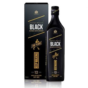 Whisky Johnnie Walker Black Label 12 Anos 1L Embalagem Comemorativa de 200 anos