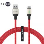 3x BlitzWolf BW-TC21 3A LED Type-C Cable 1m