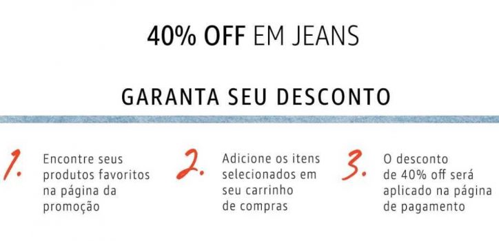 40% OFF em JEANS na Amazon