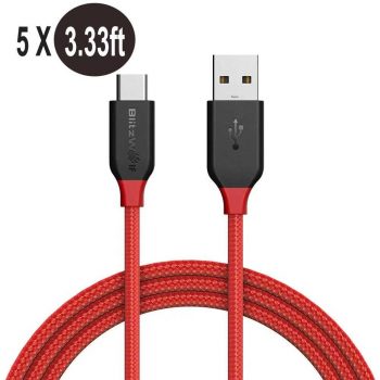 [5 UNIDADES] BlitzWolf AmpCore BW-TC5 3A Type-C Cable 1m