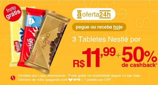 50% Cashback  3 tabletes Nestlé