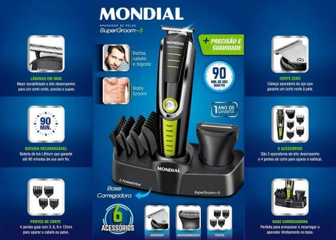 Aparador de Pelos Mondial BG-4 SuperGroom 6 - 6 em 1 4 Ajustes de Altura 1 Velocidade