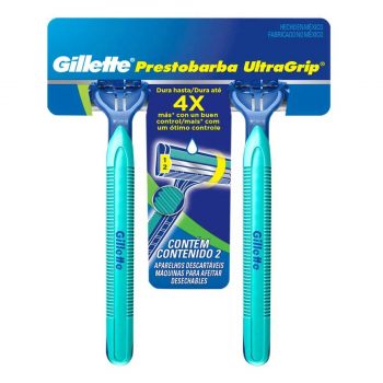 Aparelho De Barbear Descartável Gillette Prestobarba Ultragrip2 C/2 Unidades, Gillette