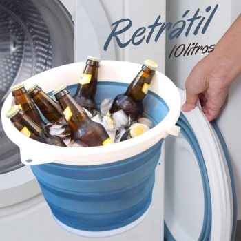 Balde Retrátil Azul 10L OIKOS