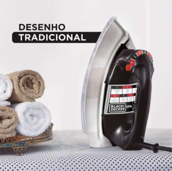 BLACK+DECKER Ferro de Passar Metálico a Seco 1100W Preto 127V VFA1110TM2