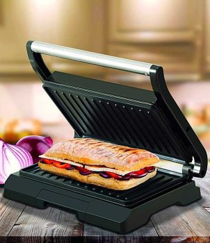 BLACK+DECKER Grill Prensa com Antiaderente Cerâmico Preto G800-BR