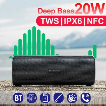 BlitzWolf BW-WA2 sem Fio de 20W com Mic/NFC