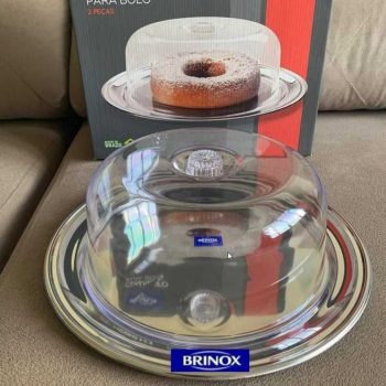 Boleira Redonda com Tampa Brinox Petúnia – 32cm