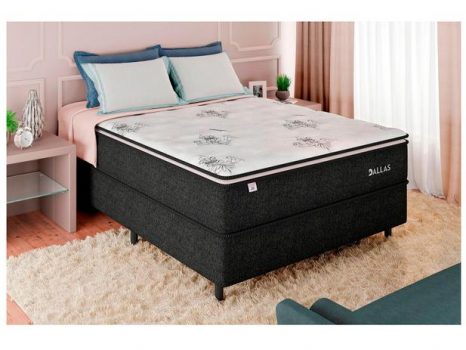 Cama Box Casal (Box + Colchão) Plumatex - Molas Ensacadas 53cm de Altura Dallas