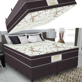 Cama Box Queen (Box + Colchão) Gazin - Mola Ensacada 63cm de Altura Esmeralda